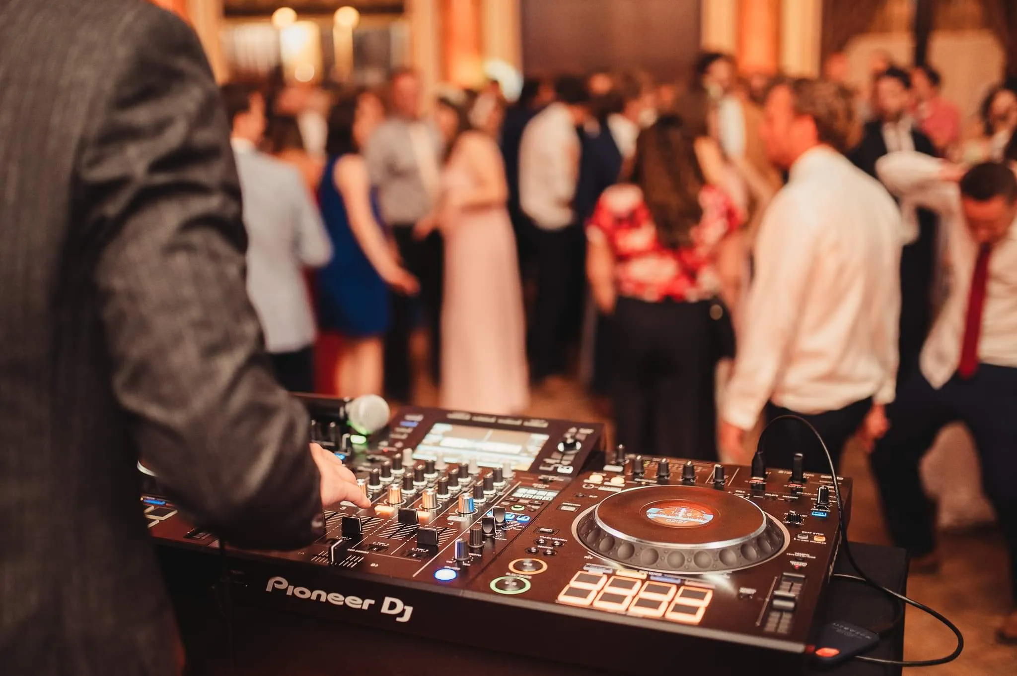 A packed dance floor seen from behind the decks at the Esplanade in Zagreb